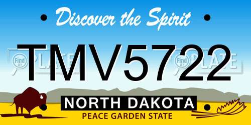 TMV5722 North Dakota License Plate