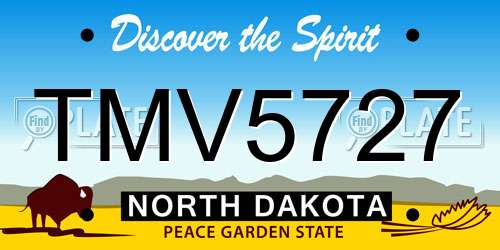 TMV5727 North Dakota License Plate