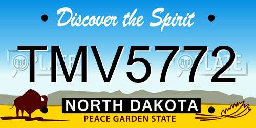 TMV5772 North Dakota License Plate