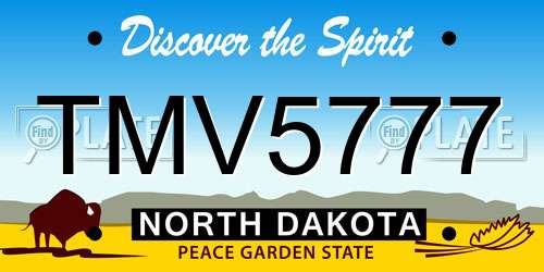 TMV5777 North Dakota License Plate