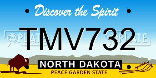 TMV732 North Dakota License Plate