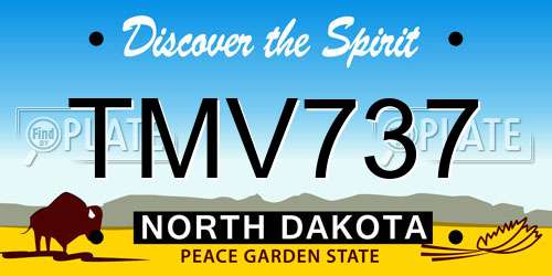 TMV737 North Dakota License Plate