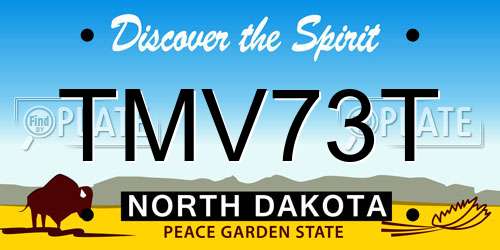 TMV73T North Dakota License Plate