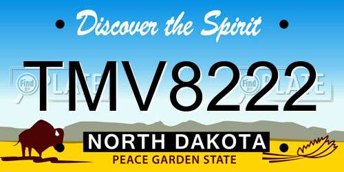 TMV8222 North Dakota License Plate