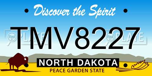 TMV8227 North Dakota License Plate