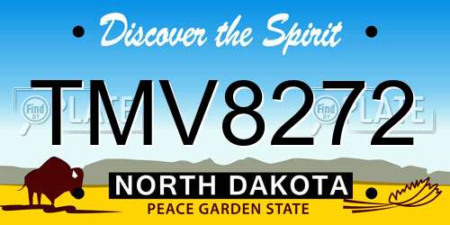 TMV8272 North Dakota License Plate