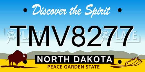 TMV8277 North Dakota License Plate