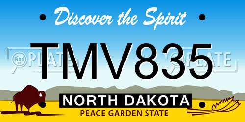 TMV835 North Dakota License Plate