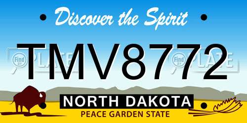 TMV8772 North Dakota License Plate