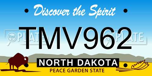 TMV962 North Dakota License Plate