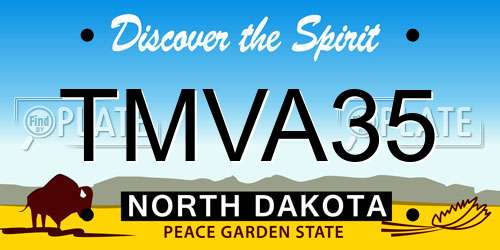 TMVA35 North Dakota License Plate
