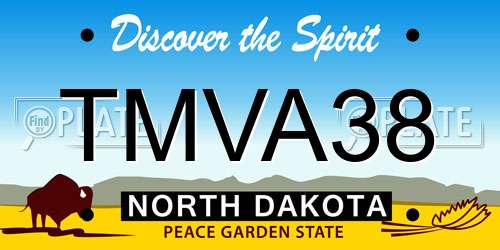 TMVA38 North Dakota License Plate
