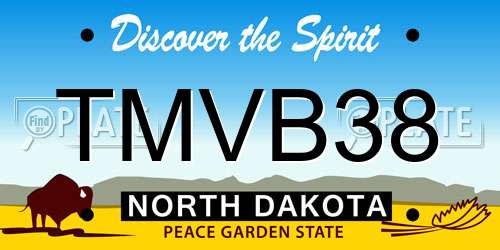 TMVB38 North Dakota License Plate