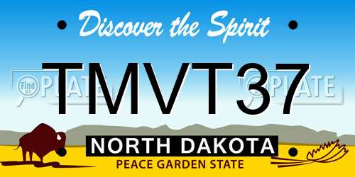 TMVT37 North Dakota License Plate