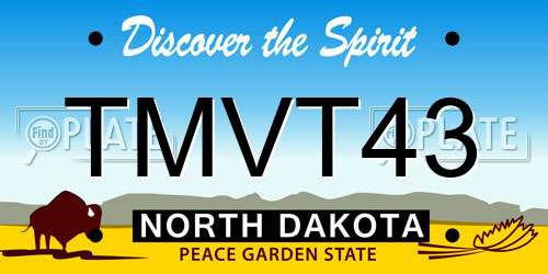 TMVT43 North Dakota License Plate