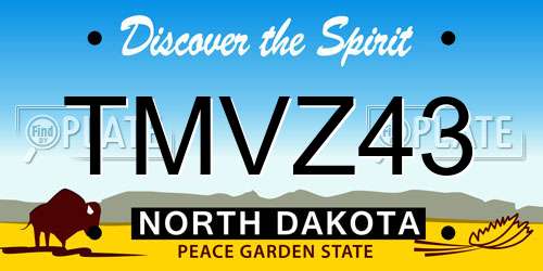 TMVZ43 North Dakota License Plate