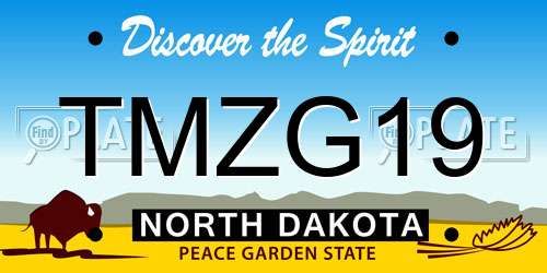 TMZG19 North Dakota License Plate