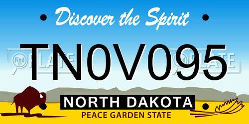 TN0V095 North Dakota License Plate