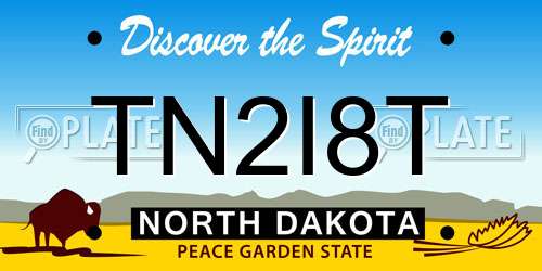 TN2I8T North Dakota License Plate