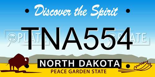 TNA554 North Dakota License Plate
