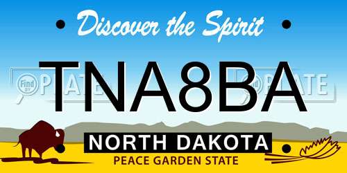 TNA8BA North Dakota License Plate