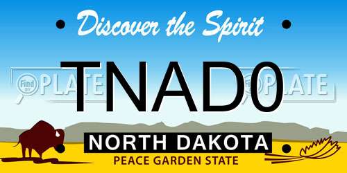 TNAD0 North Dakota License Plate