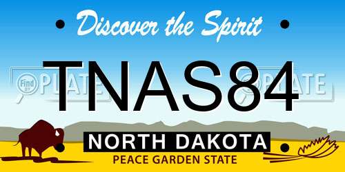 TNAS84 North Dakota License Plate