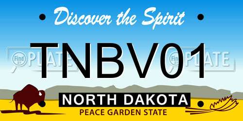 TNBV01 North Dakota License Plate