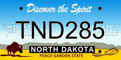 TND285 North Dakota License Plate