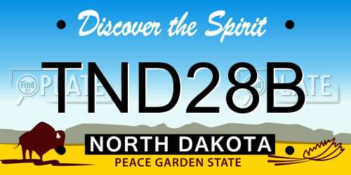 TND28B North Dakota License Plate