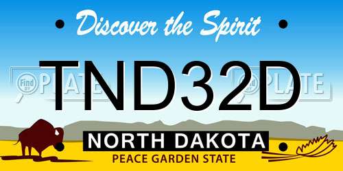 TND32D North Dakota License Plate