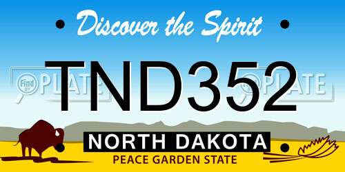 TND352 North Dakota License Plate