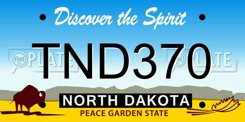 TND370 North Dakota License Plate
