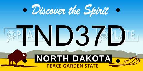 TND37D North Dakota License Plate