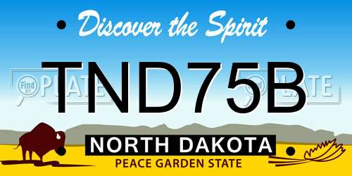 TND75B North Dakota License Plate