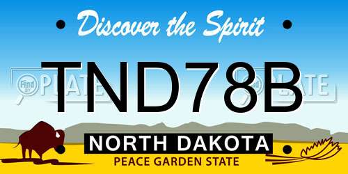 TND78B North Dakota License Plate