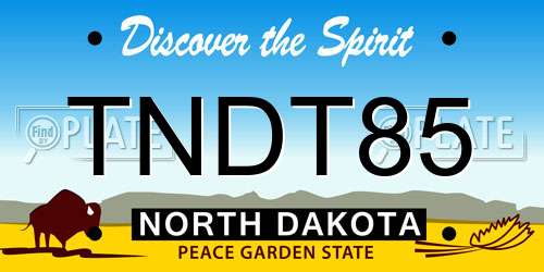 TNDT85 North Dakota License Plate