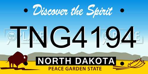 TNG4194 North Dakota License Plate