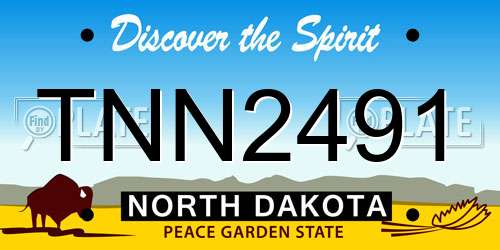 TNN2491 North Dakota License Plate