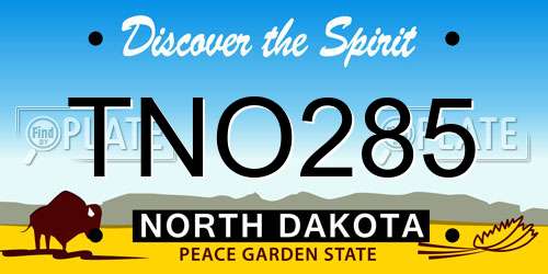 TNO285 North Dakota License Plate