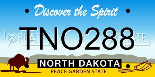 TNO288 North Dakota License Plate