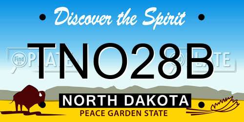TNO28B North Dakota License Plate