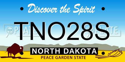 TNO28S North Dakota License Plate