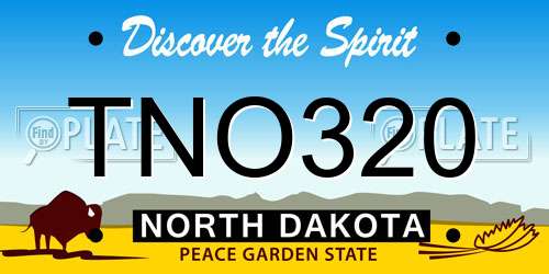 TNO320 North Dakota License Plate
