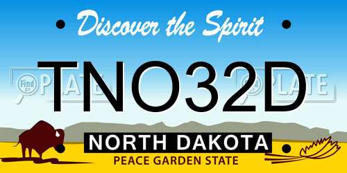 TNO32D North Dakota License Plate