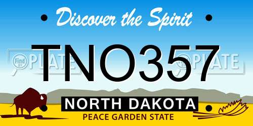TNO357 North Dakota License Plate