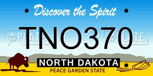 TNO370 North Dakota License Plate