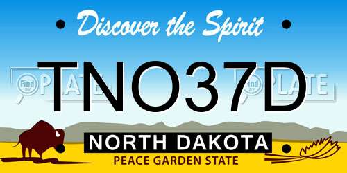 TNO37D North Dakota License Plate