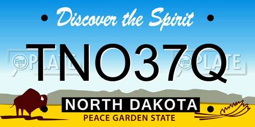 TNO37Q North Dakota License Plate