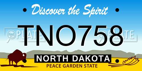 TNO758 North Dakota License Plate